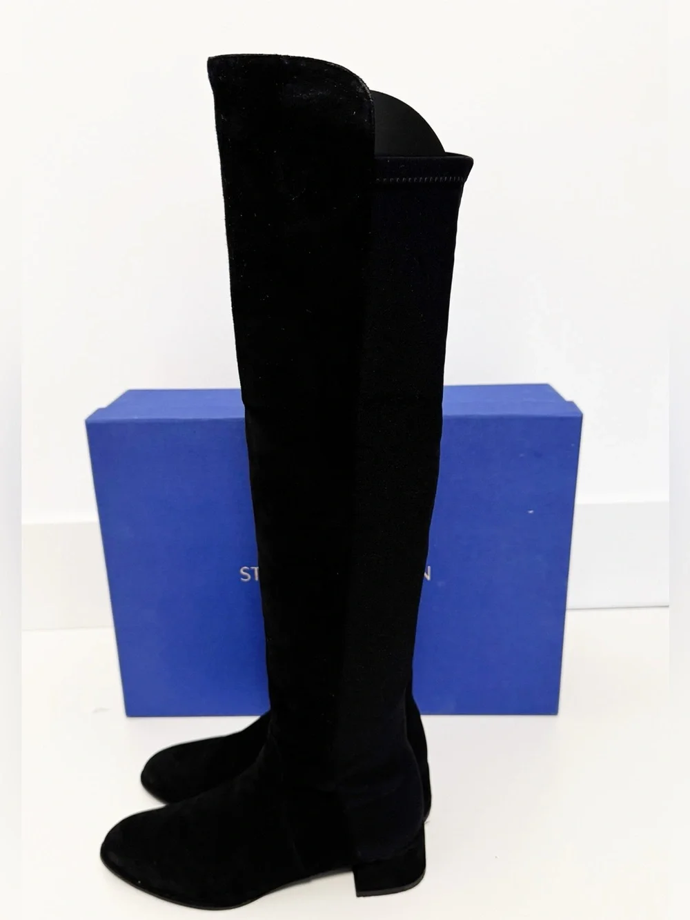 Stuart Weitzman FIFO Over-the-Knee 5050 stretch Boots, Black, Suede SIZE 6